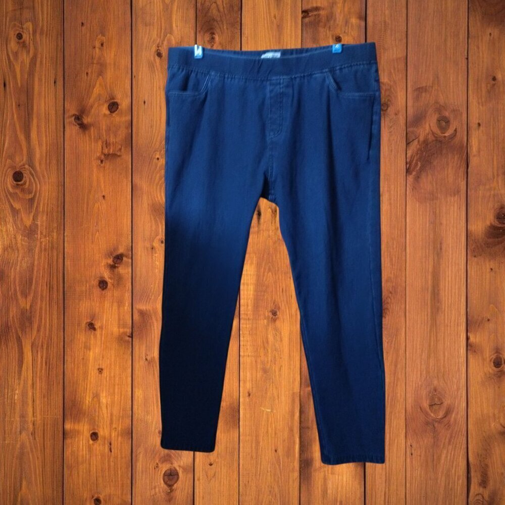 Cato Size 5XL Blue Pull On Comfort Elastic Waist Jeans Lined Casual Classic